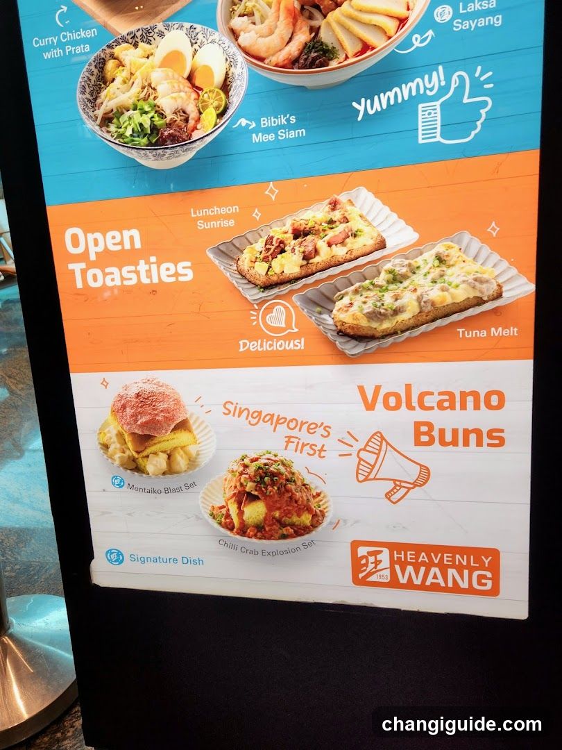 Heavenly Wang Food Menu Display