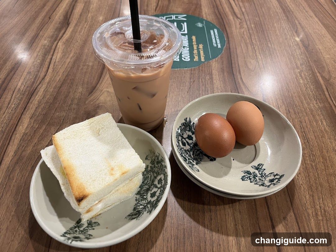 Breakfast Meal with Iced Coffee