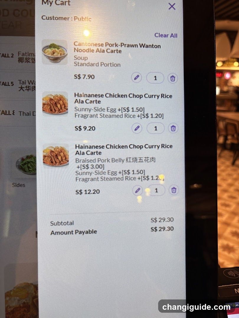 Food Ordering Screen
