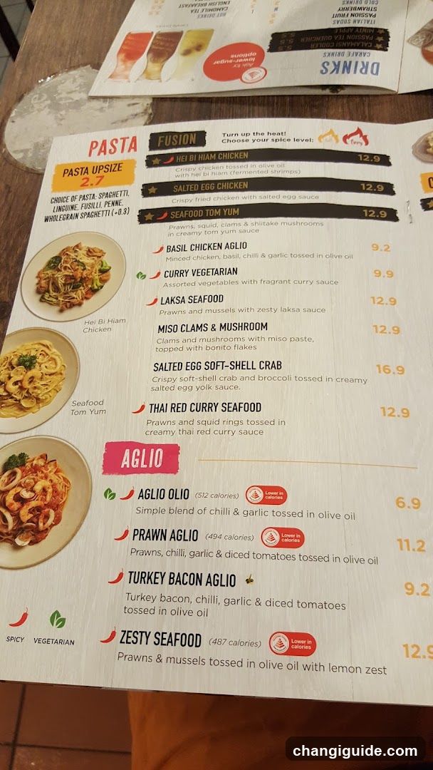 Pasta Menu Page