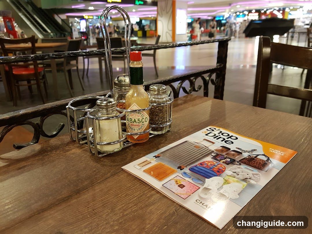 Dining Area with Condiments and Catalog