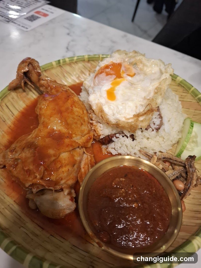 Chicken Rice with Fried Egg and Curry