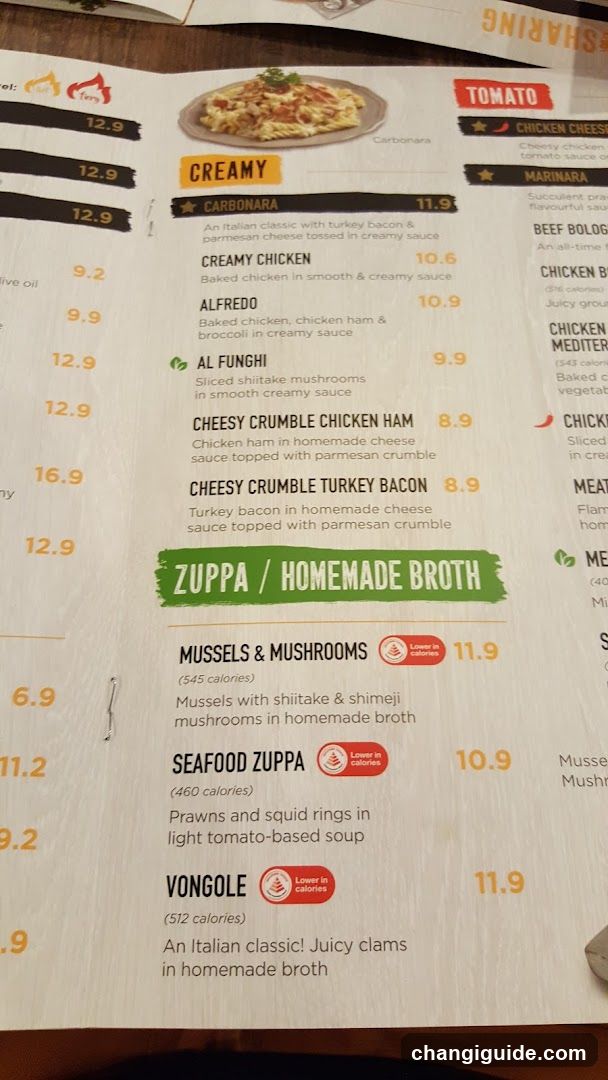 Italian Restaurant Menu Page