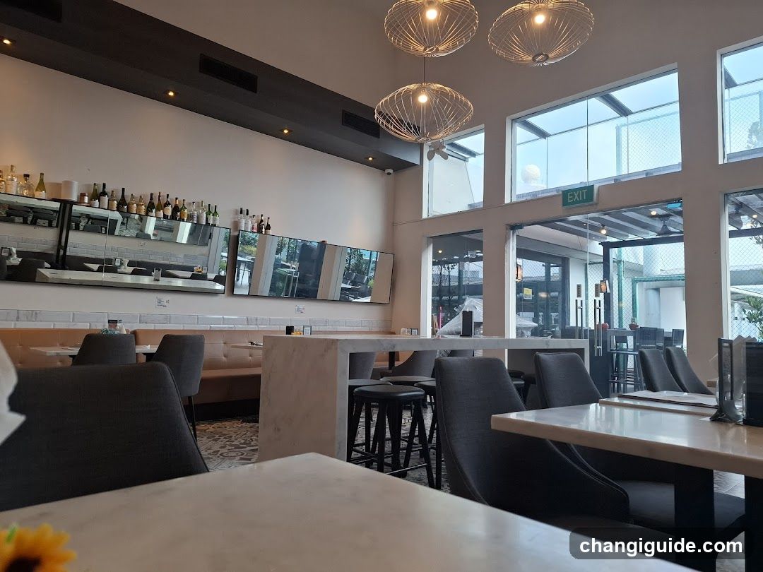 Restaurant Interior with Bar and Seating Area