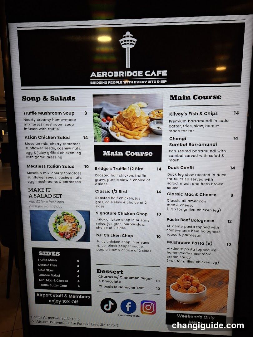 Aerobridge Cafe Menu