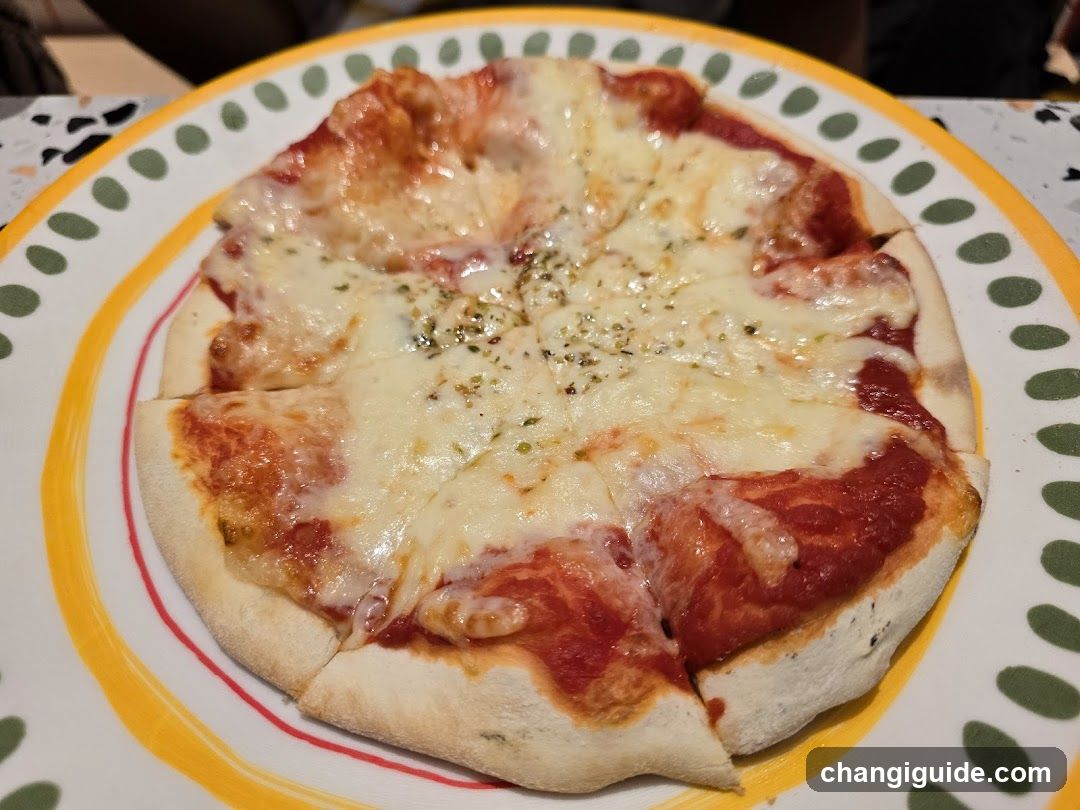 Cheese Pizza on Decorative Plate