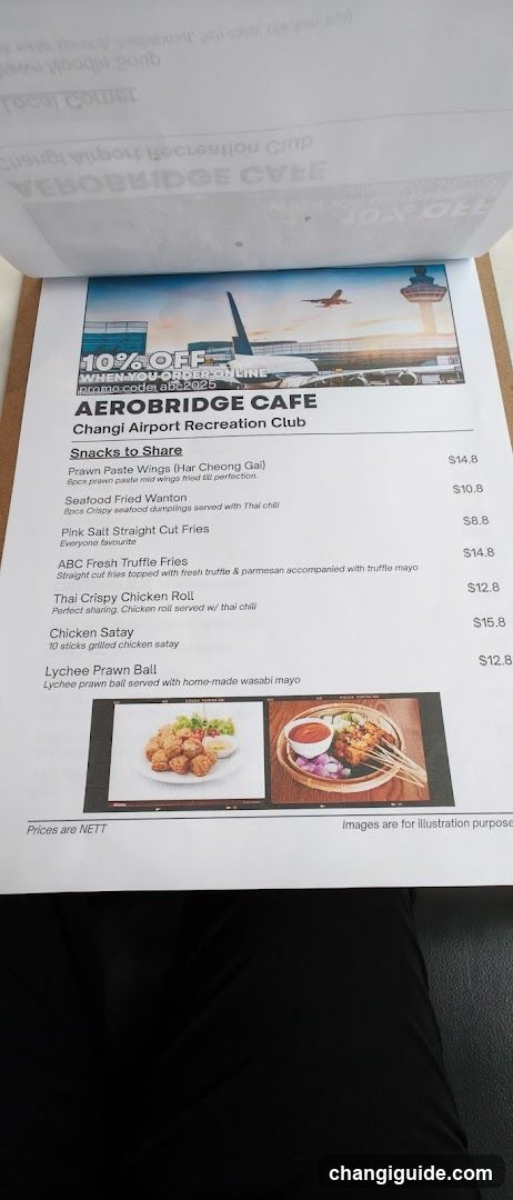 Aerobridge Cafe Menu
