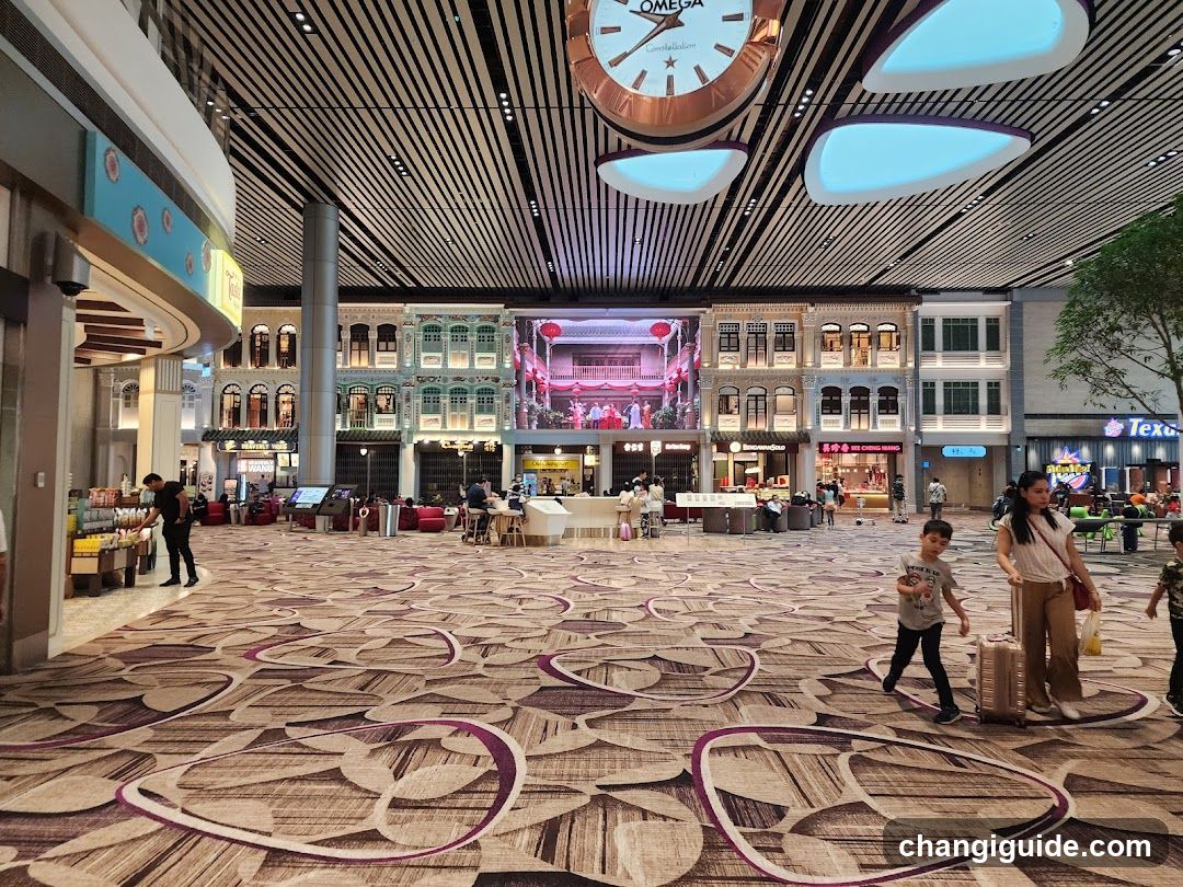 Shopping Mall Interior with Traditional Facade