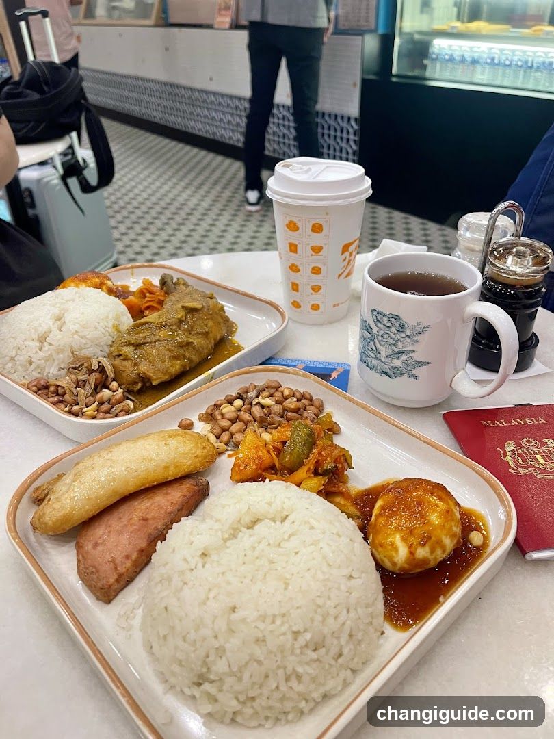 Food Tray with Curry and Coffee