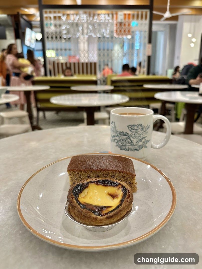Cafe Interior with Dessert and Coffee