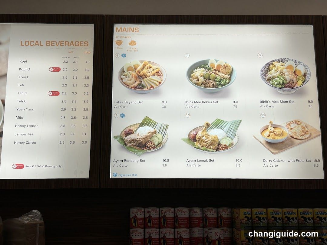 Local Beverages and Mains Menu Board
