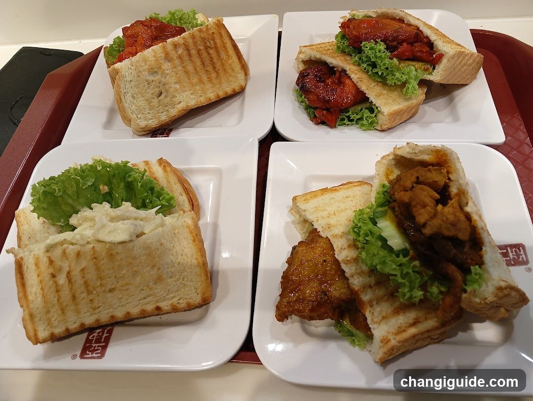 Grilled Sandwiches on White Plates
