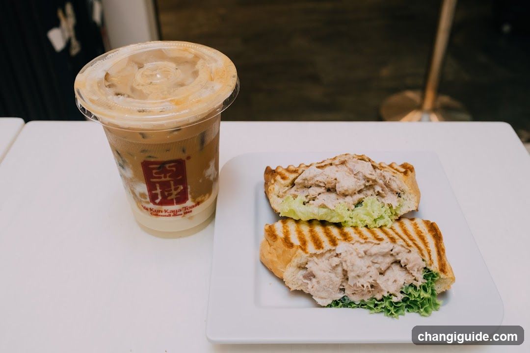Tuna Salad Sandwich and Iced Coffee