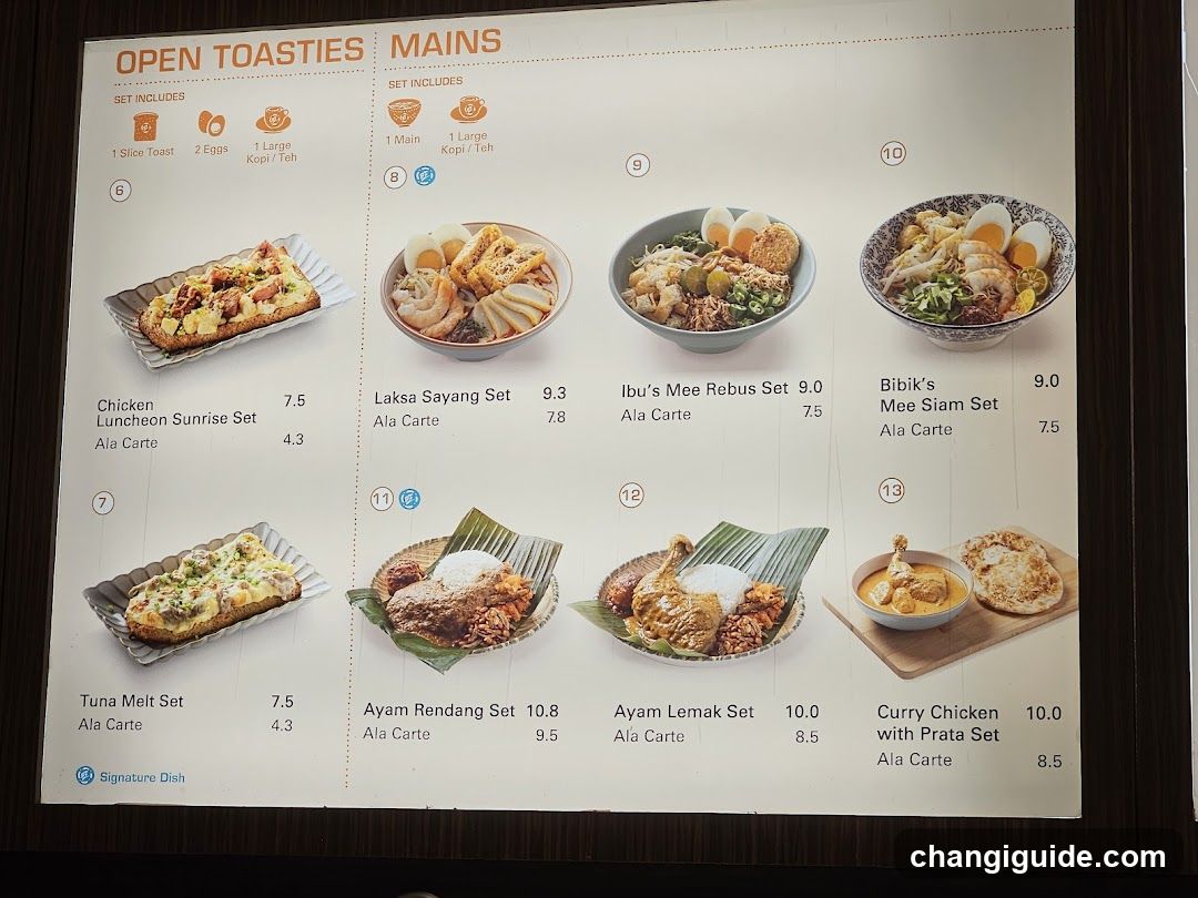 Open Toasties & Mains Menu Board