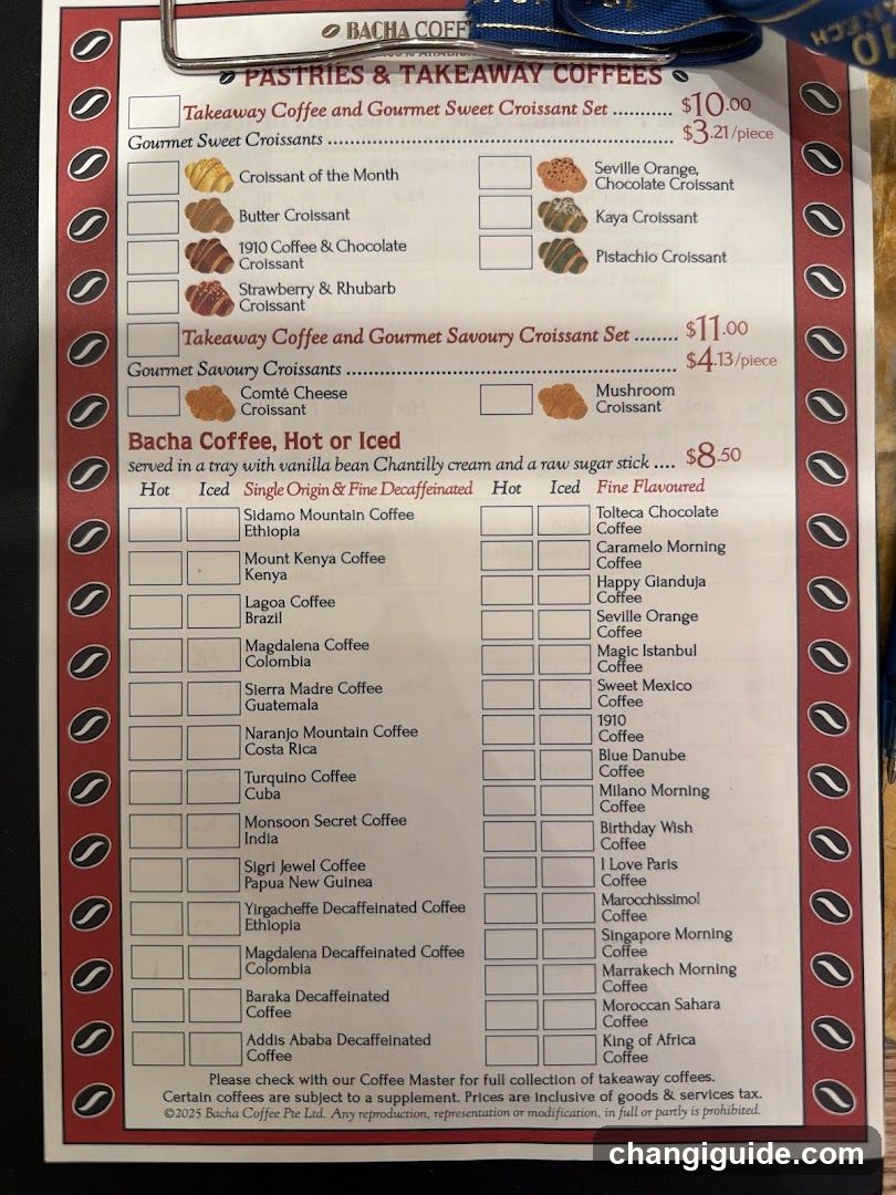 Bacha Coffee Menu