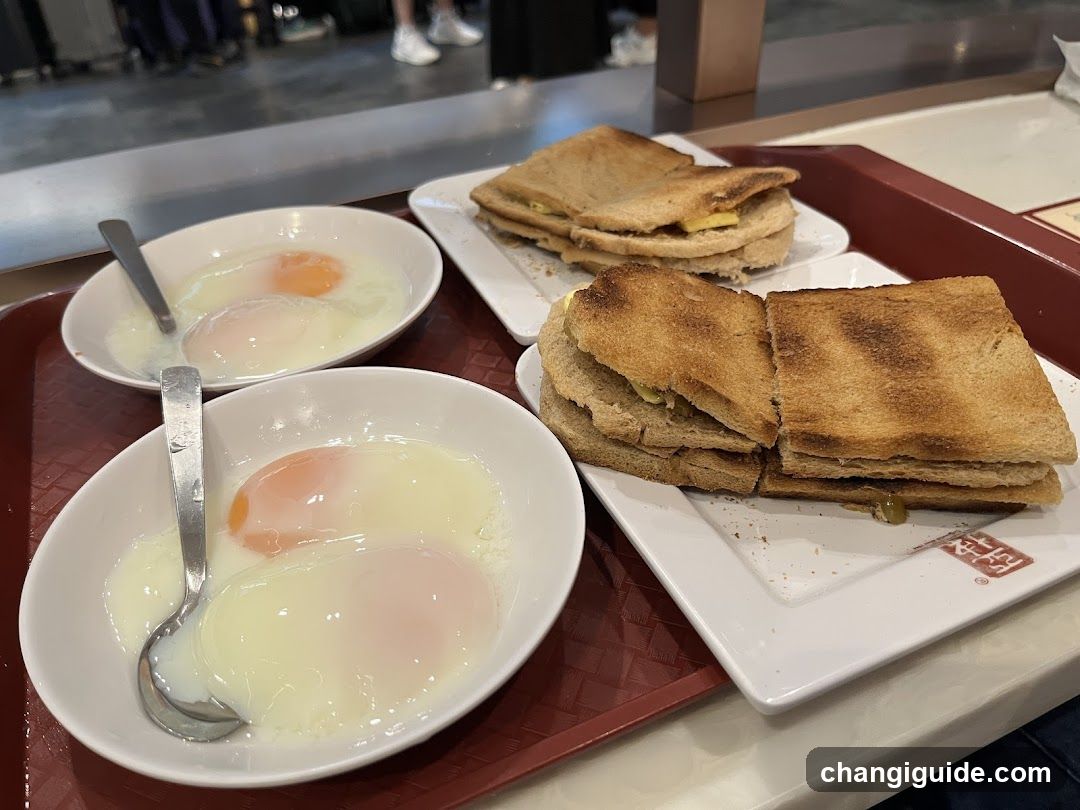 Breakfast Tray with Toast and Eggs