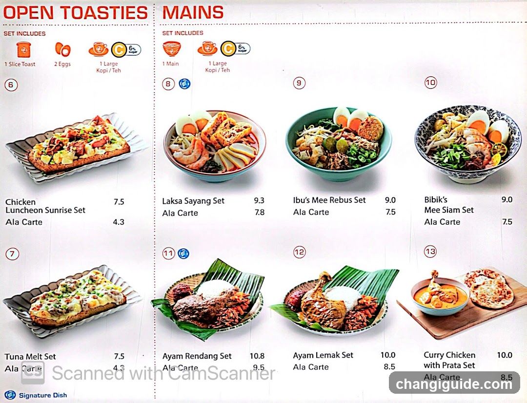 Restaurant Menu - Open Toasties & Mains