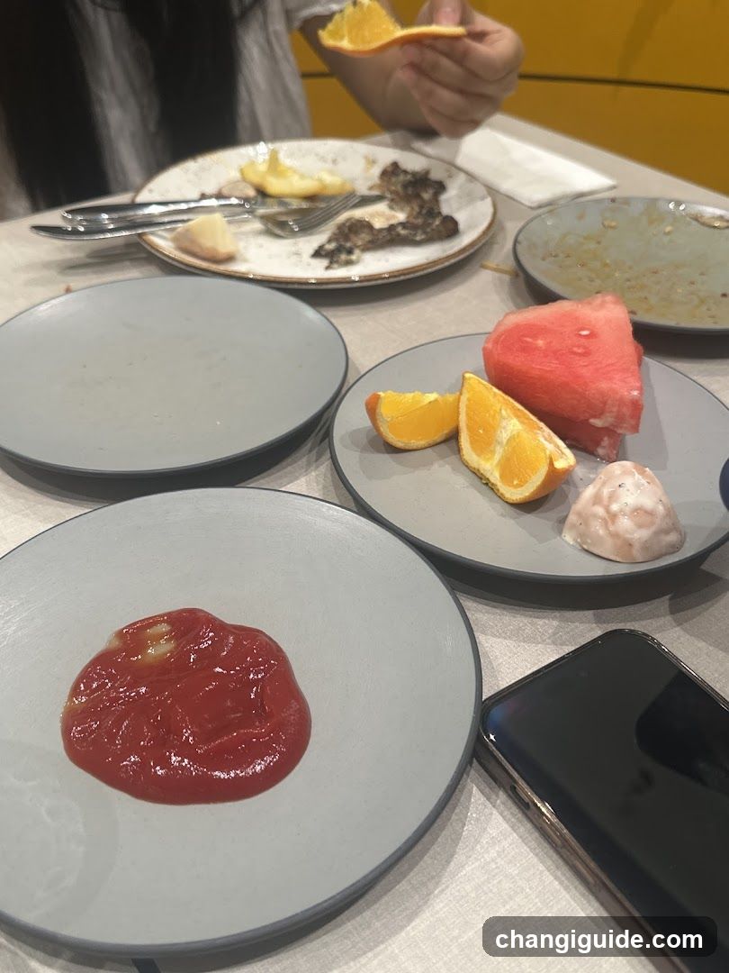 Dining Table with Food Remains