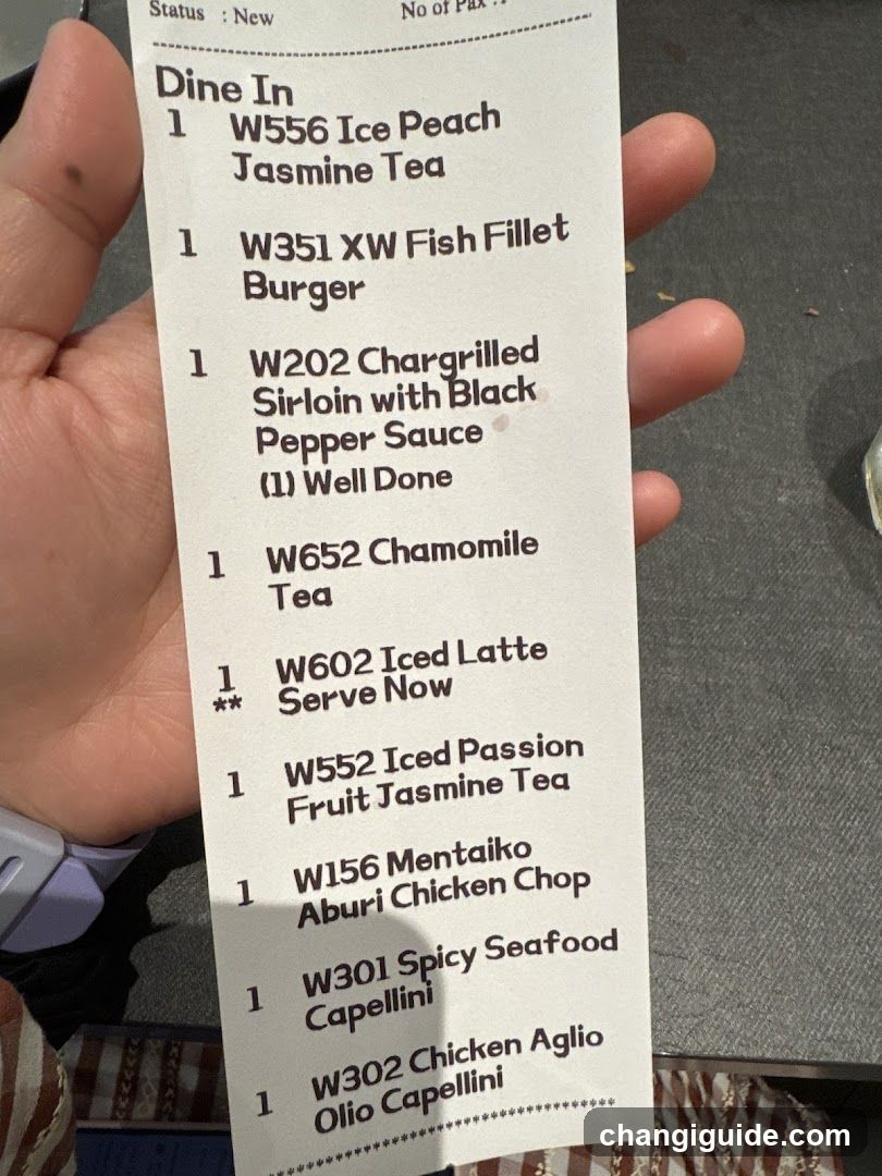 Receipt held in hand