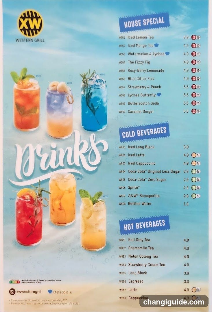 Western Grill Drinks Menu