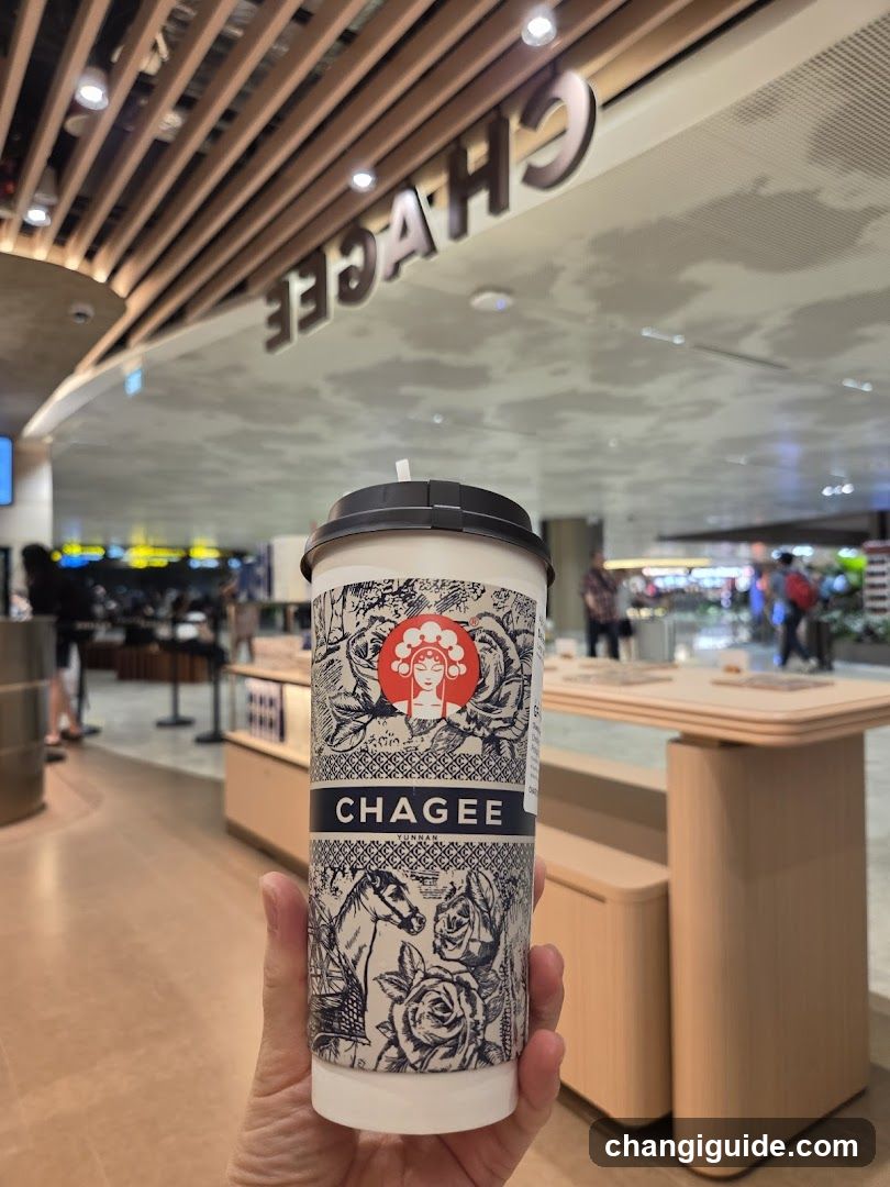 Chagee Cup in Airport Terminal
