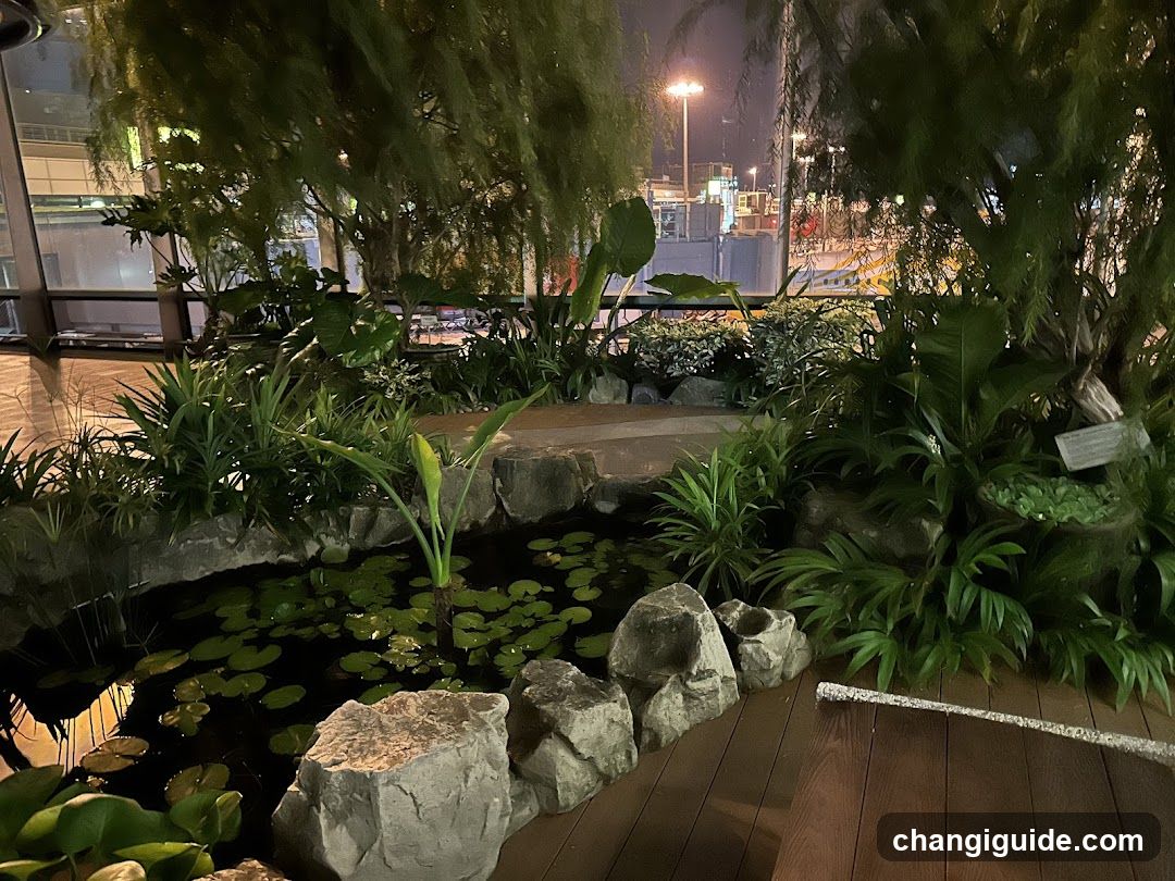 Indoor Garden Scene at Night