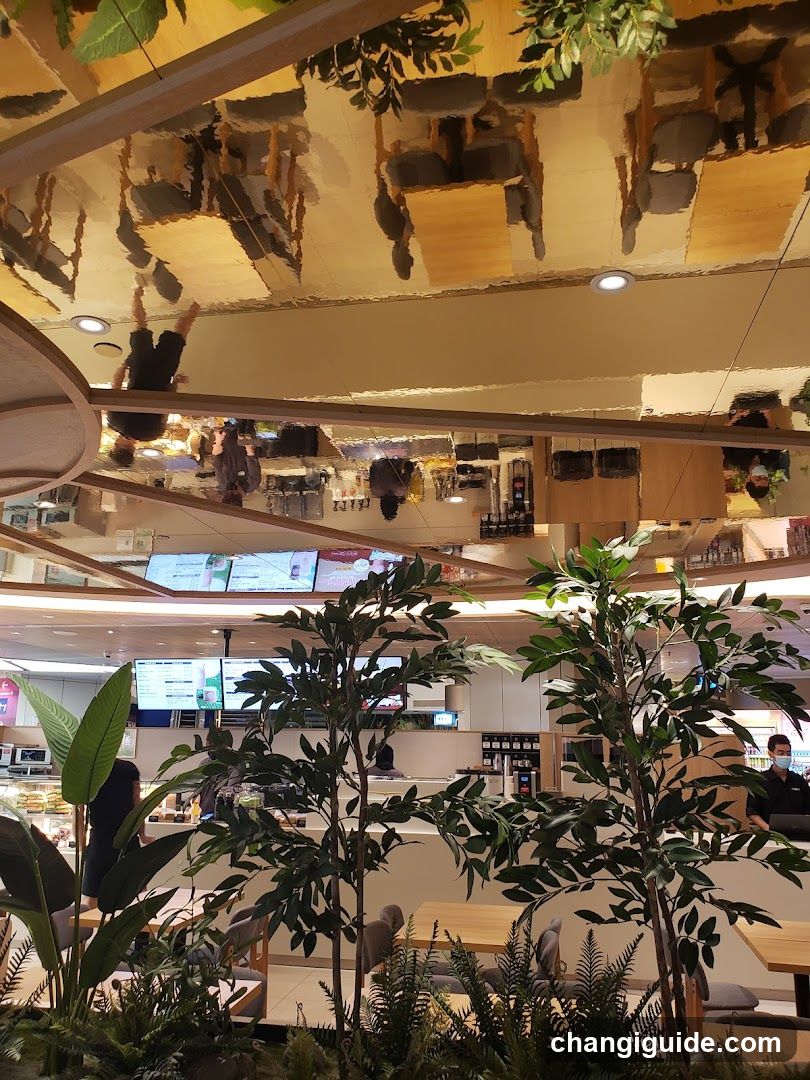 Interior of a modern food court or cafe area