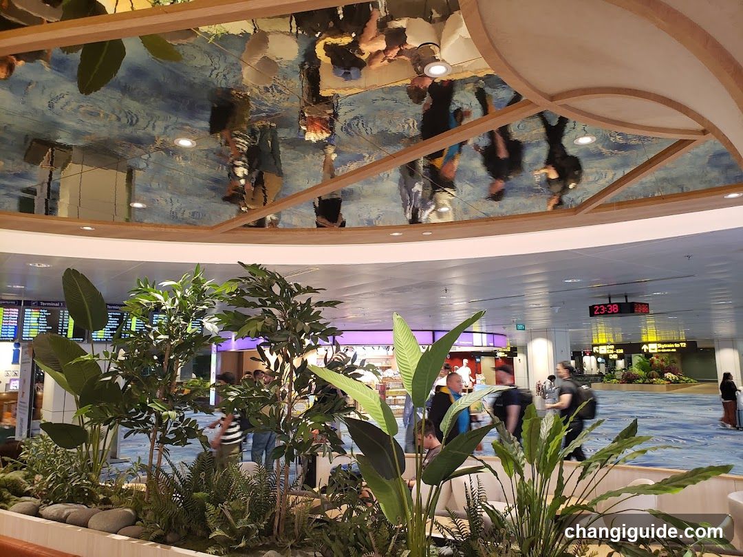 Airport Terminal Interior with Reflections