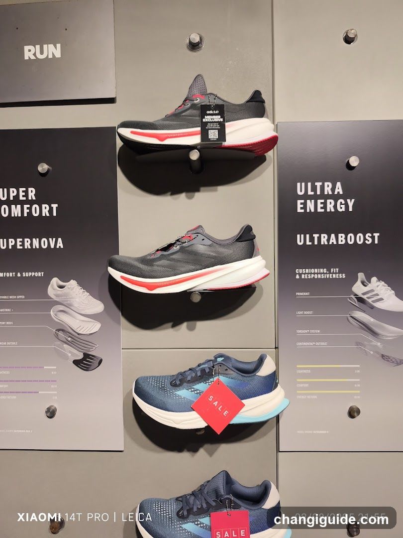 Adidas Running Shoes Display
