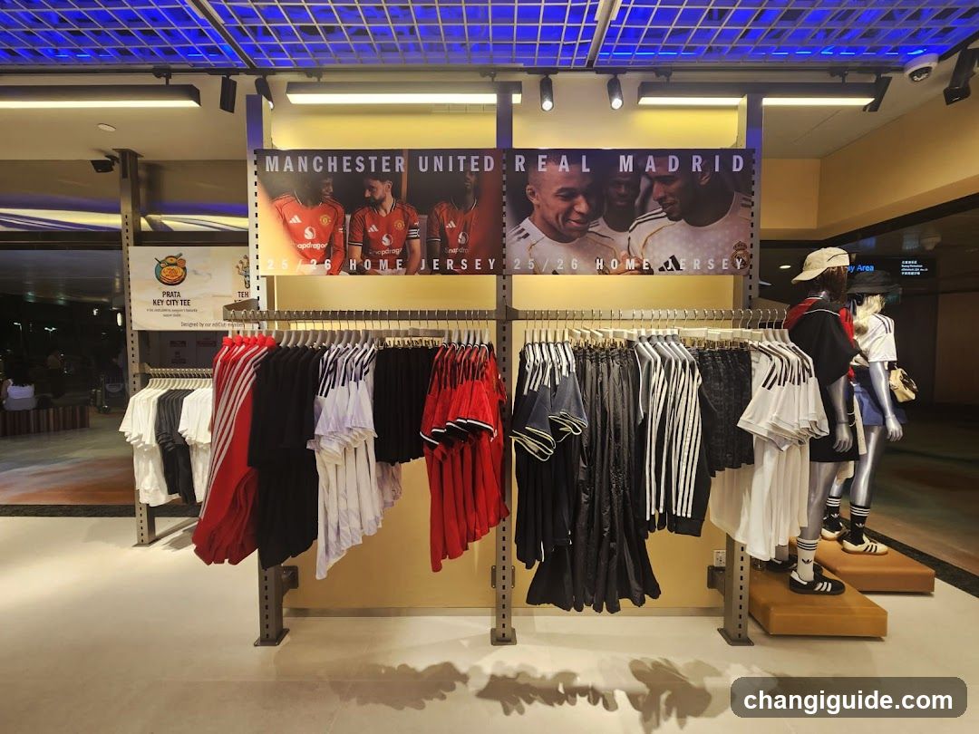 Manchester United and Real Madrid Merchandise Display