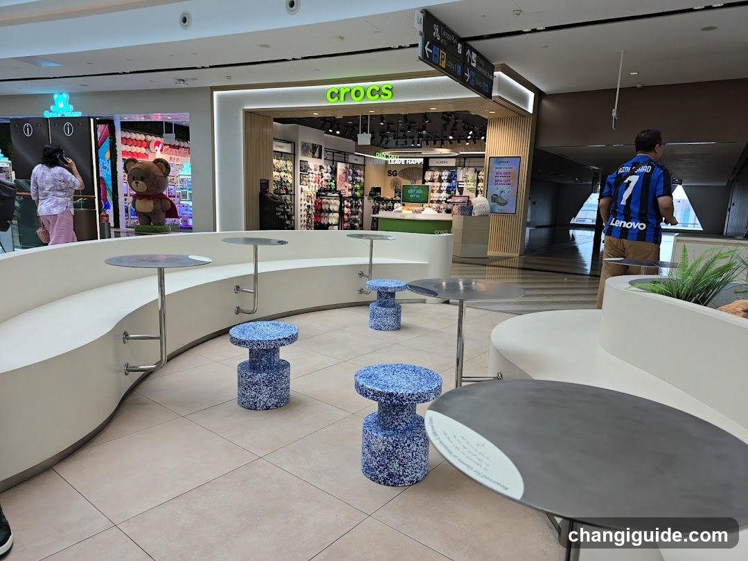 Shopping Mall Interior with Crocs Store Entrance