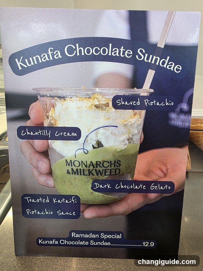 Kunafa Chocolate Sundae Menu Board