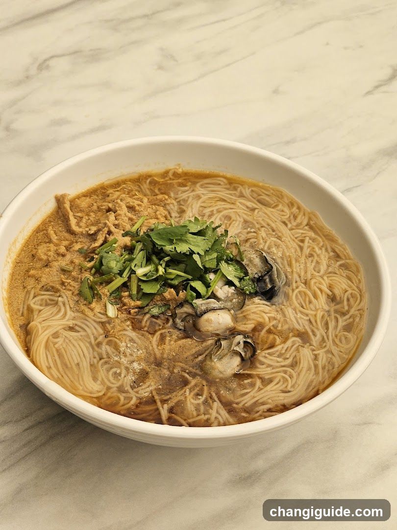 Bowl of Noodles with Clams and Cilantro