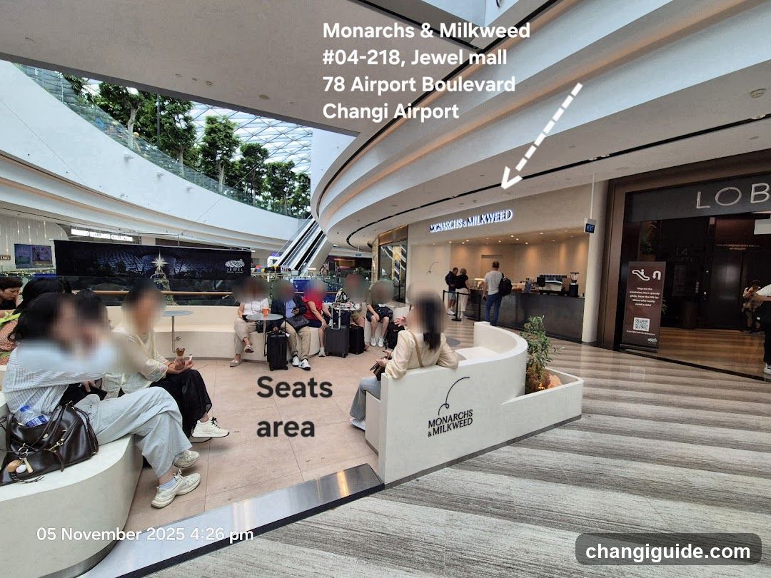 Monarchs & Milkweed seating area at Changi Airport