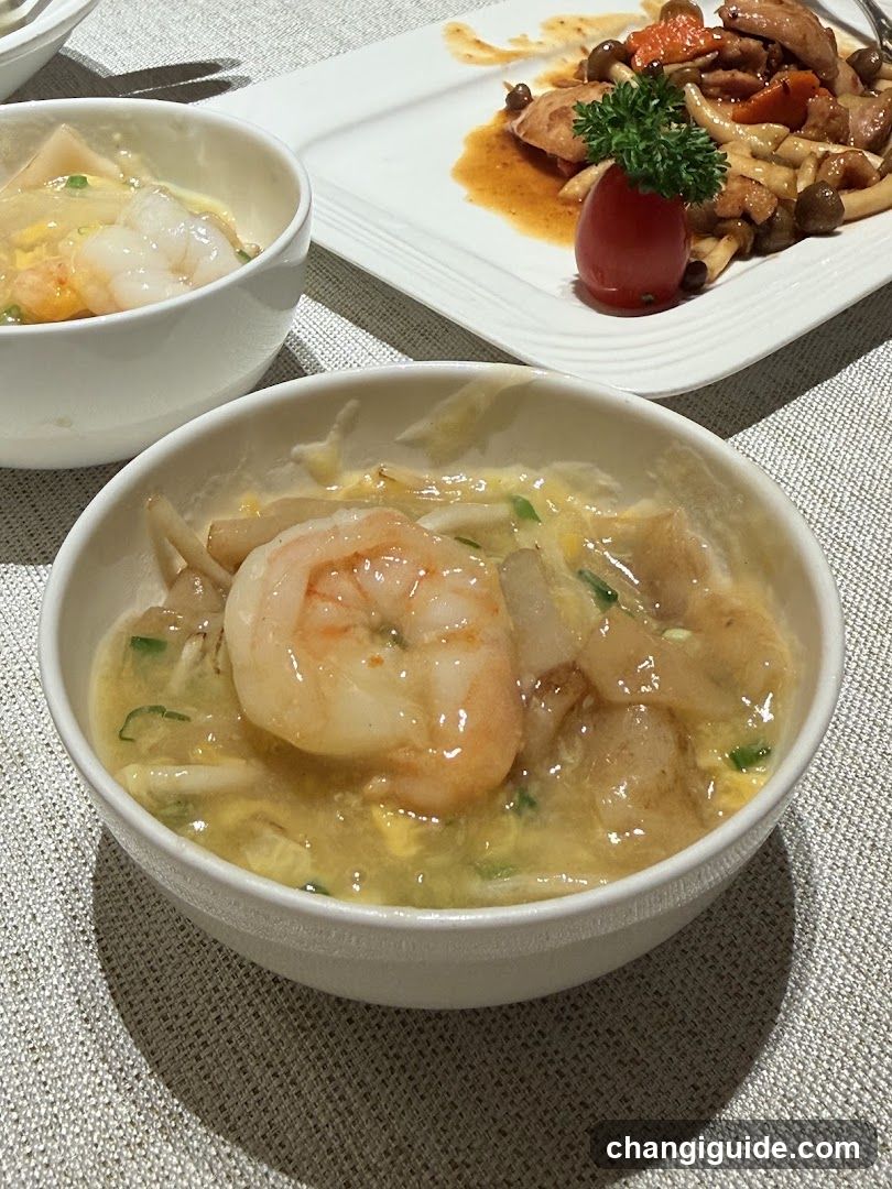 Shrimp and Egg Soup with Mushrooms