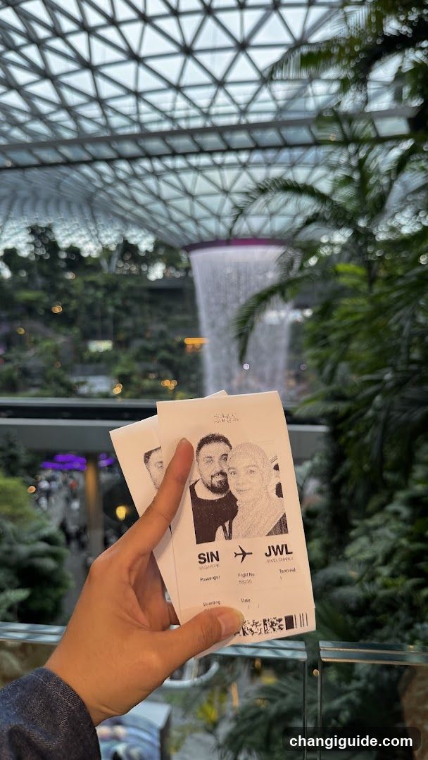Airport Terminal Interior with Flight Ticket