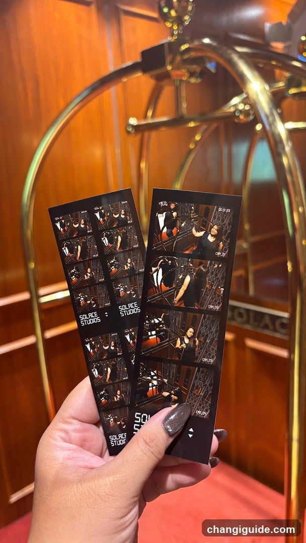 Photo booth strips held in hand