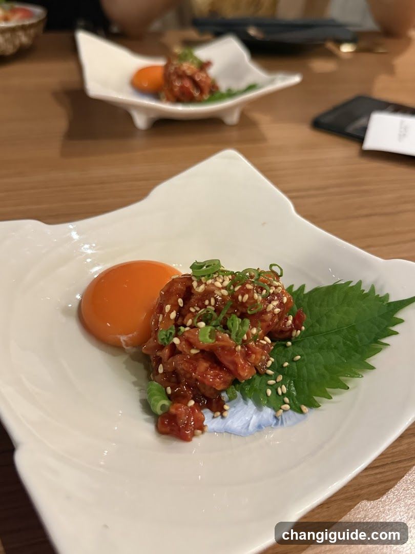 Sashimi Plating with Egg Yolk