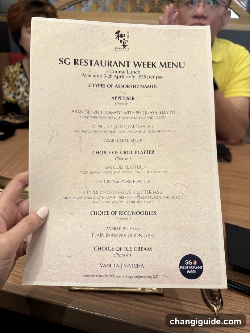 SG Restaurant Week Menu