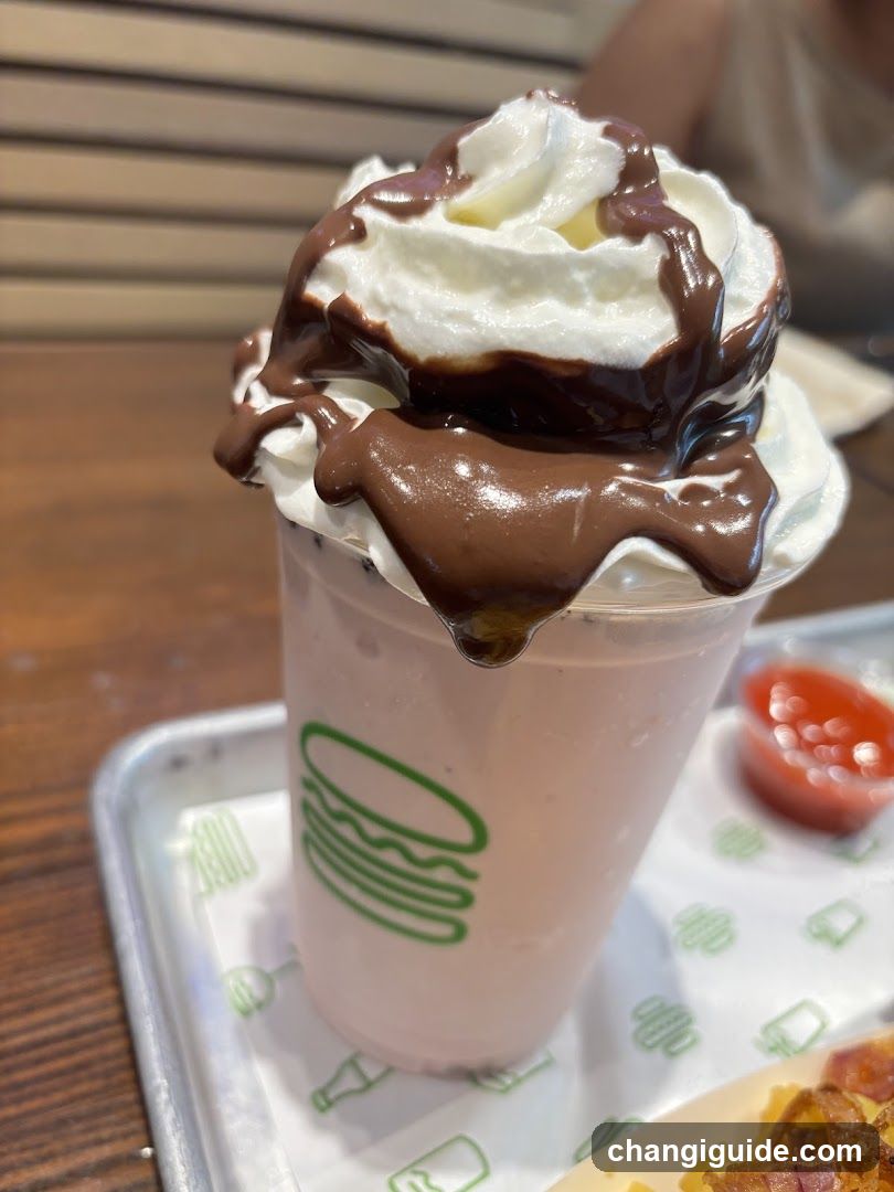 Chocolate Milkshake with Whipped Cream and Syrup