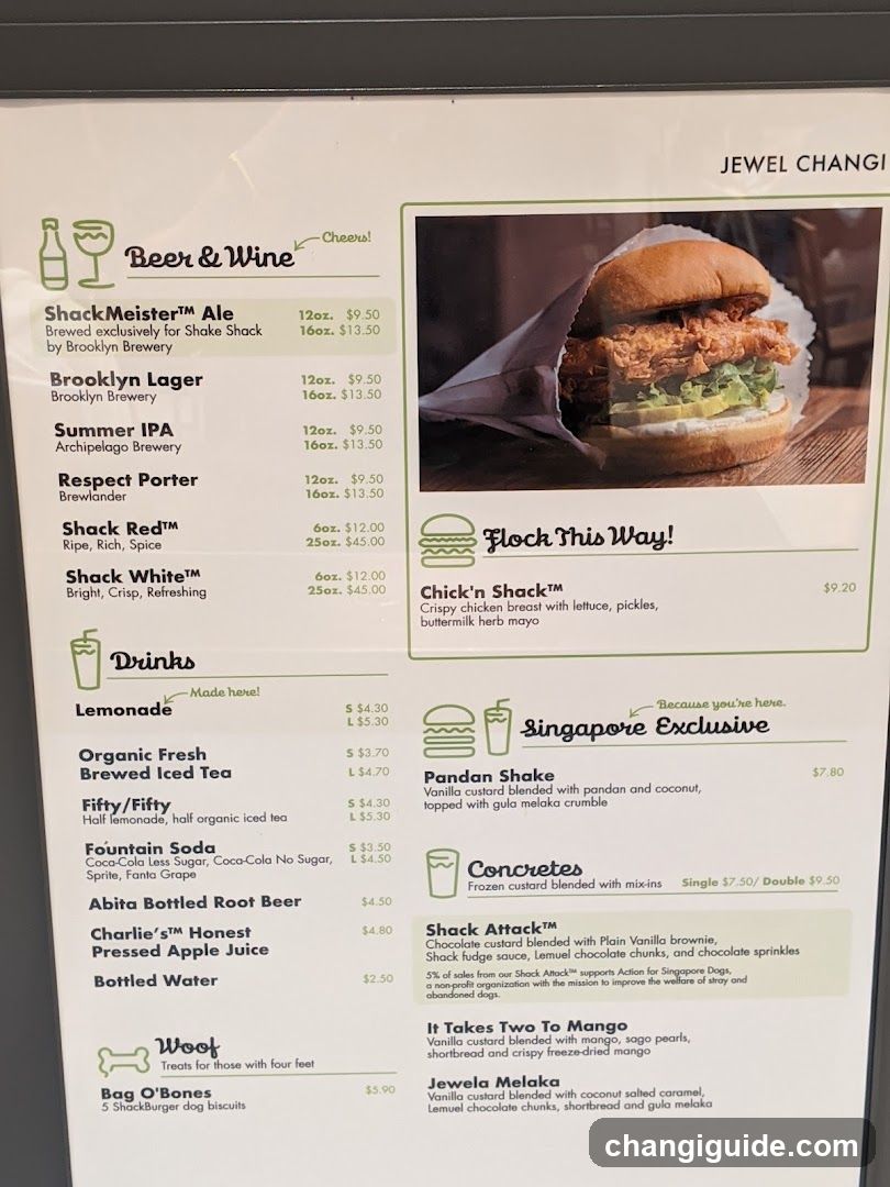 Jewel Changi Menu Board