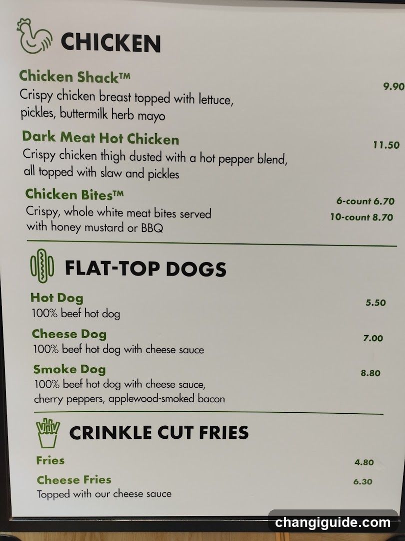 Chicken & Flat-Top Dogs Menu