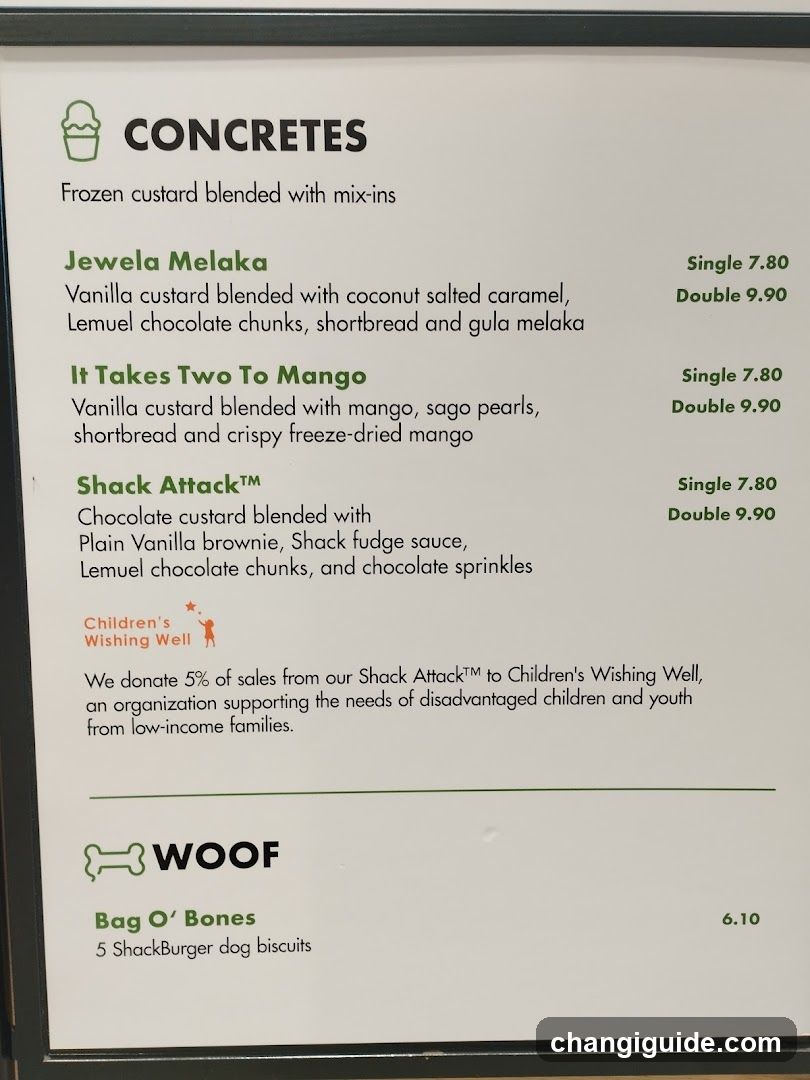 Concrete Dessert Menu
