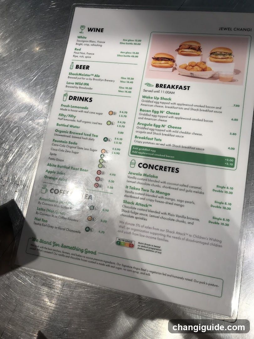 Jewel Changi Menu