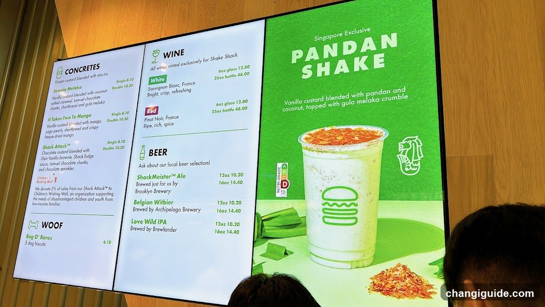 Shake Shack Singapore Menu Board