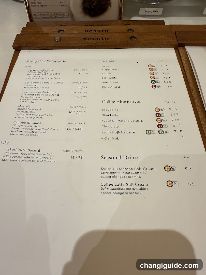 Nesuto Coffee Menu
