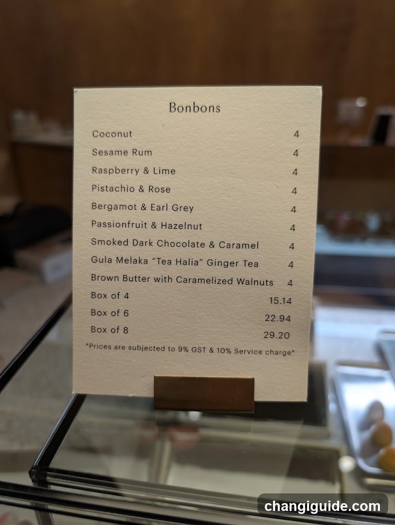 Bonbons Menu Card