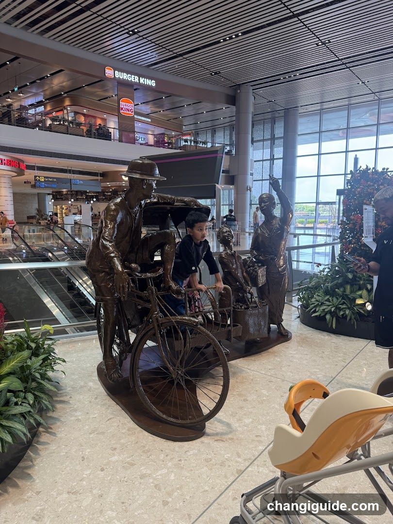 Airport Interior with Sculpture Display