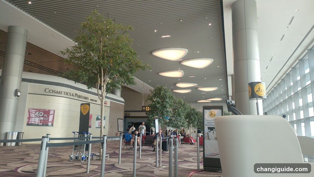 Airport Terminal Interior with Cosmetics Store