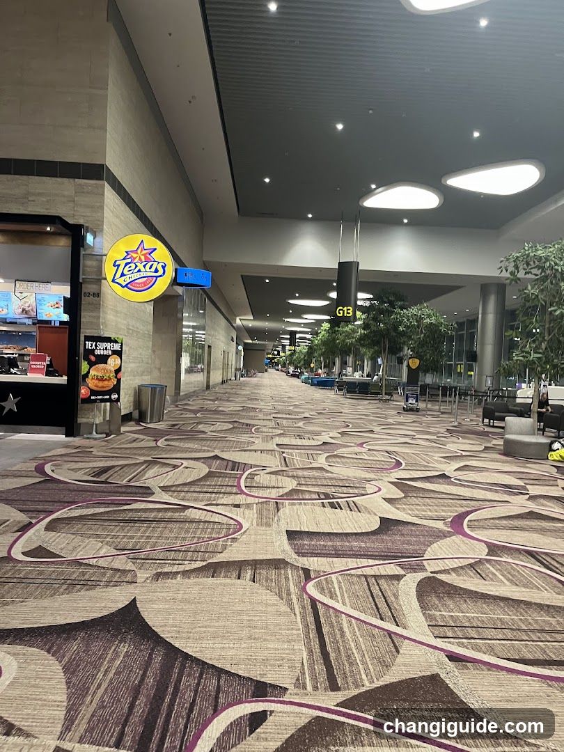 Airport Terminal Interior with Tex's Signage